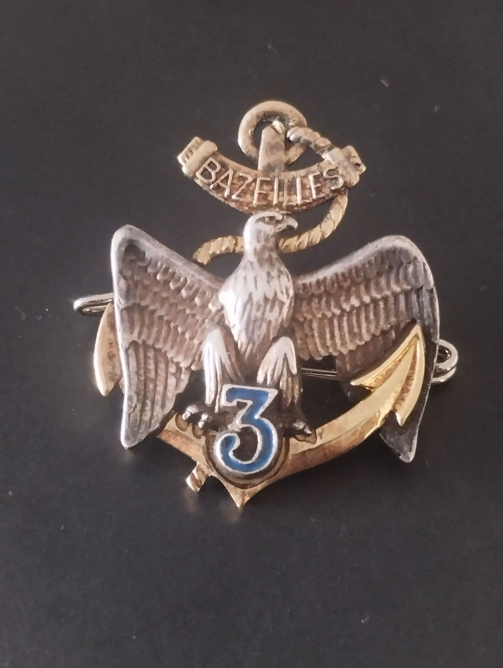insigne militaire du 3e Régiment d'Infanterie de Marine (3e RIMa - Bazeilles) Drago